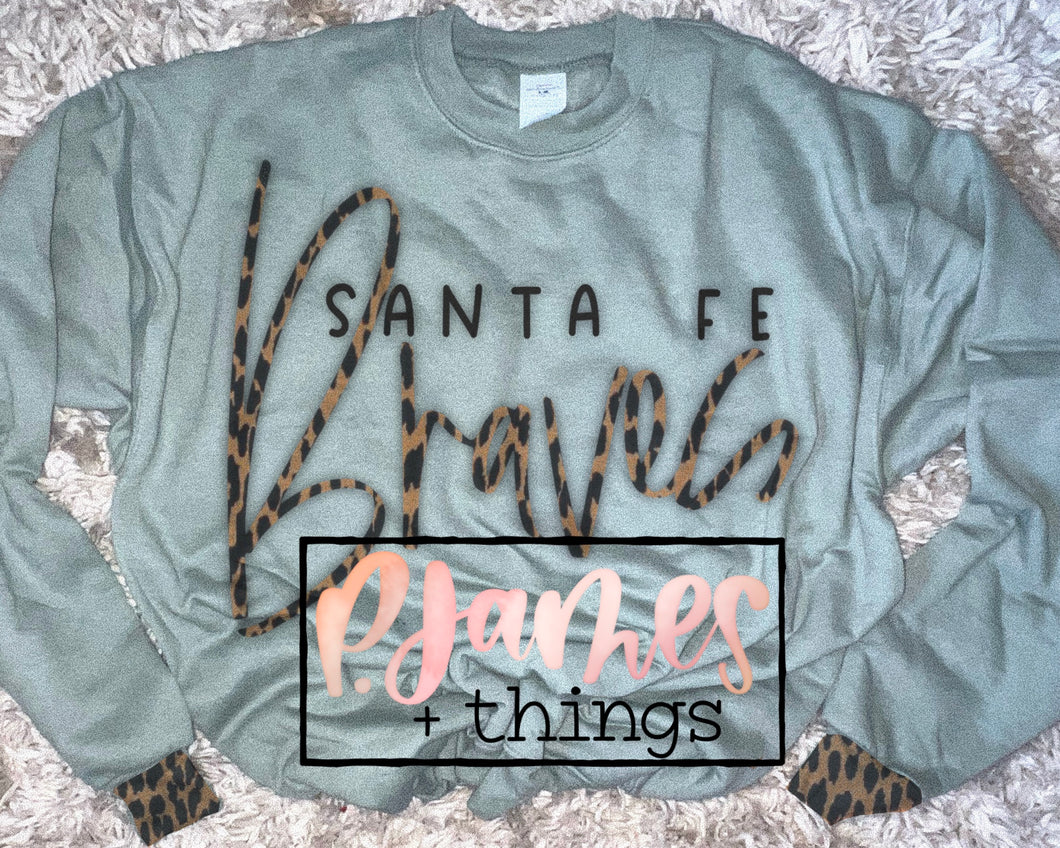 santa fe cheetah sweatshirt - indians + braves